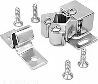 Kit 4 Fechos Rolete Zincado para Móveis Armário Porta Gaveta com Parafusos