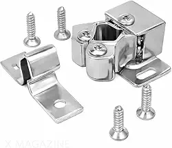 Kit 8 Fechos Rolete Zincado para Móveis Armário Porta Gaveta com Parafusos