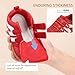 STQ KIDS Toddler Wide Toe Box Barefoot Shoes Girls Boys Sneakers Lightweight Fashion Tennis Shoes Non-Slip Zero Drop Kids First Walking Running Shoe Activities School Red Toddler Size 7