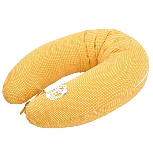 Sei Design - Funda para cojín de lactancia (170 x 30 cm, con cremallera y bordado de calidad, 100% algodón) naranja Zorro