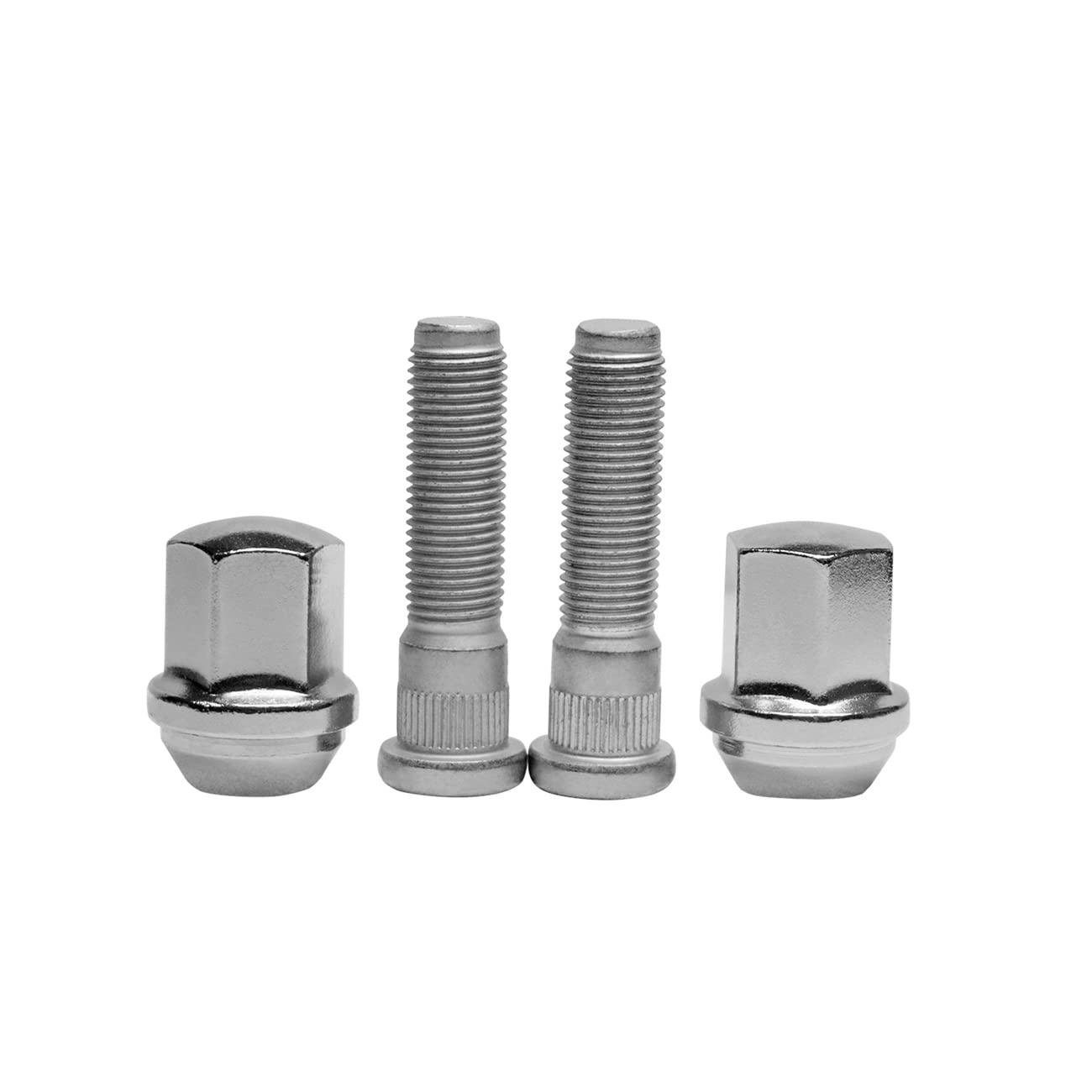 iDeretool M14x1.5 Hub Bolt Chrome Wheel Lug Stud Nut Set 6509866AA 6509422AA Compatible with 2011-2022 Jeep Grand Cherokee Wrangler Dodge Ram 1500/2500/3500/4000 Durango (4PCS)