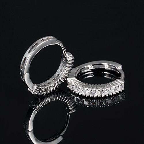 18K Gold Tone Titanium Steel Lucky Rhinestone Hoop Earrings For Women #TOP1