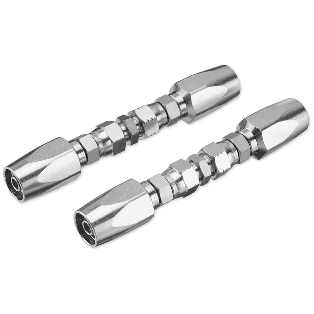 Fuhjythy 2pcs Hydraulic Hose Repair Kit, Reusable, 2-Wire Reusable Hydraulic Repair Fitting 3/8Inch