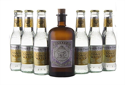 Monkey 47 Gin (1 x 0.5 l) mit Fever Tree Premium Indian (6 x 0.2 l)