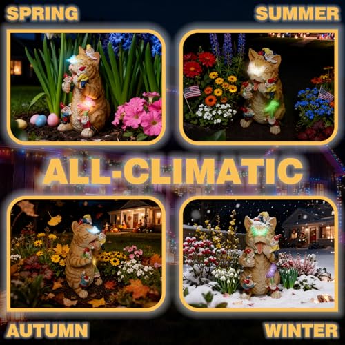 ZESTYEUX Solar Funny Garden Gnomes Figurine with Colorful LED Lights - image 6