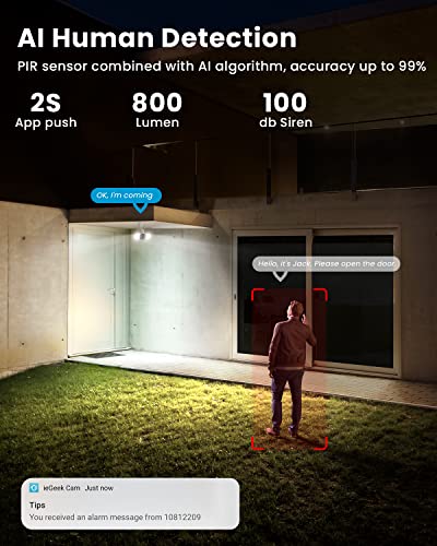 Iegeek Solar Camera Security Outdoor, Floodlight Camera Wireless 2K, Solar Outdoor Home Security Camera With 800Lumens Flood Light, Ai Detection, Color Night Vision, 2-Way Talk, Work With Alexa, Ip66 #TOP4