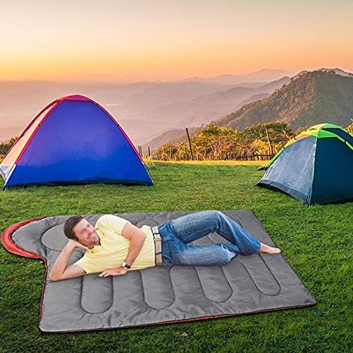 Yaheetech Sleeping Bags with Hoods for Adults Camping/Travel/Hiking/Backpacking, 3 Season Warm Lightweight Compression Sack Envelope/Rectangular Sleeping Bags for Single Person, Red