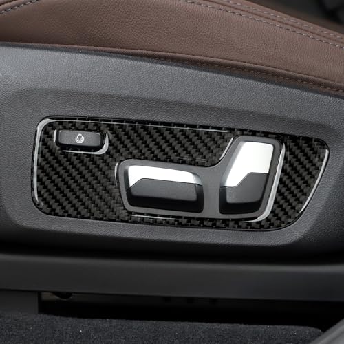 Image of 2PCS Seat Adjustment Knob Switch Buttons Cover Trim Carbon Fiber Decal Sticker fits for BMW X3 G01 X4 G02 X5 G05 X6 G06 2018-2024 Accessories (Style C)