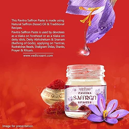 Vedic Vaani Pavitra Saffron Tilak Paste | Kesar Tika For Heads And Religious Pooja Purpose (50 Grams) #TOP2