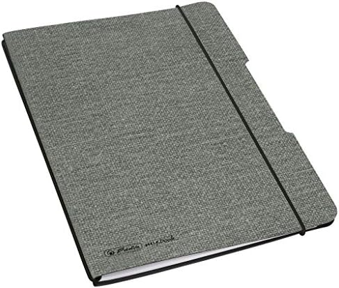 herlitz 50033706 notatnik flex len, A5, 40 kartek w kropki, FSC-Mix, kolor: szary, 1 sztuka