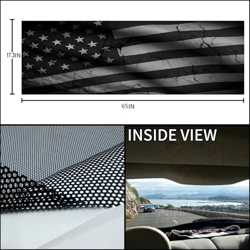 Image of Rear Window Decals for Trucks - 65x17.3 in Back Window American Flag Decals Fit Most Pickup Trucks SUV, Vinyl Back Window Decal Truck Rear Window Graphics for Personalized