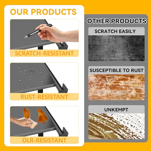 4-Tier Industrial Shelving, Heavy Duty Steel Shelving, Sturdy Scratch-Proof Steel, Adjustable Garage Storage Rack for Basement & Metal Storage Shelves