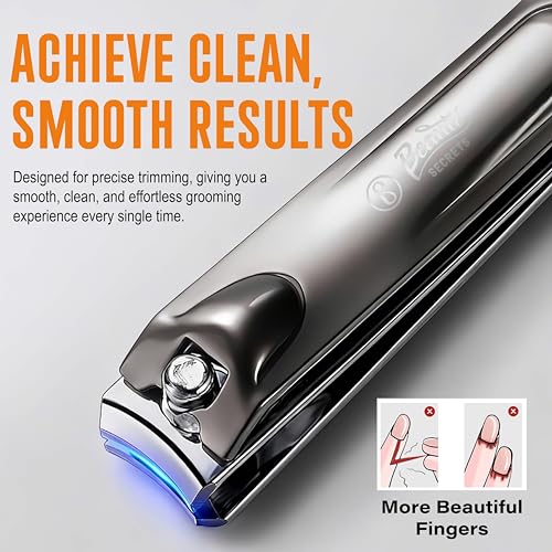 Image of Beaute Secrets Adult Nail Cutter with Inbuilt Nail Filer | Premium Stainless Steel Nail Clipper | Ultra Sharp Heavy Duty Nail Trimmer for Men & Women | Professional Grooming Tool