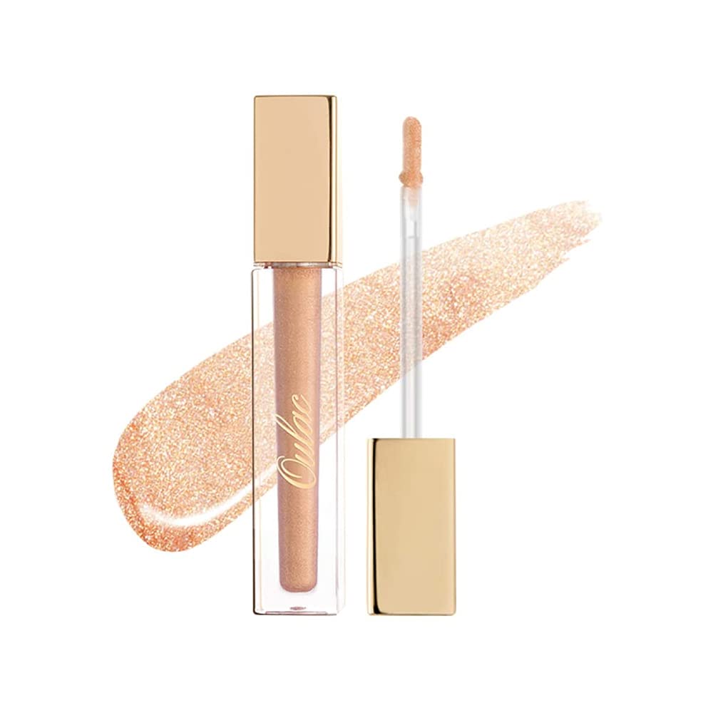 oulacMakeup Crystal Shine Lip Gloss, Star Quality, Pink, Nude, Glossy, Shiny, Shimmer, Plumping, Non Stick Formula, Moisturising