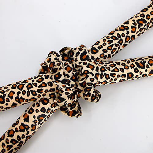 Time to Sparkle 1 SET New Hair Curlers With two ties and two duckbill clips to Sleep In Naturally and No Damage Heatless Curler for Long and Medium Leopard Grain - Image 3