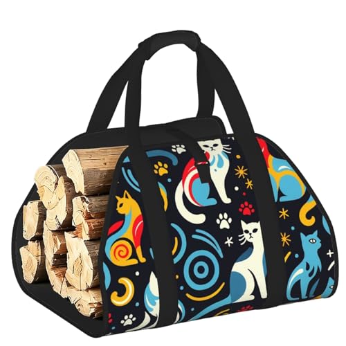 Sac de transport de bois de chauffage 600D avec poignées renforcées
