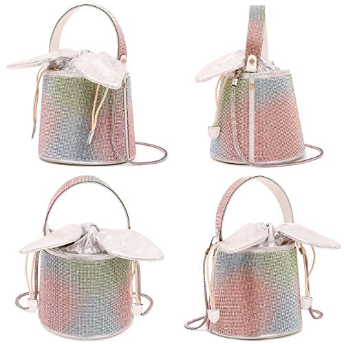 Bbtt.ful Drawstring Makeup Bag Rhinestone Evening Handbags Shoulder Bag Crossbody Bag Portable Cosmetics Organizer Bag For Women Girl Wedding Prom Party Club Cosmetics Storage #TOP1