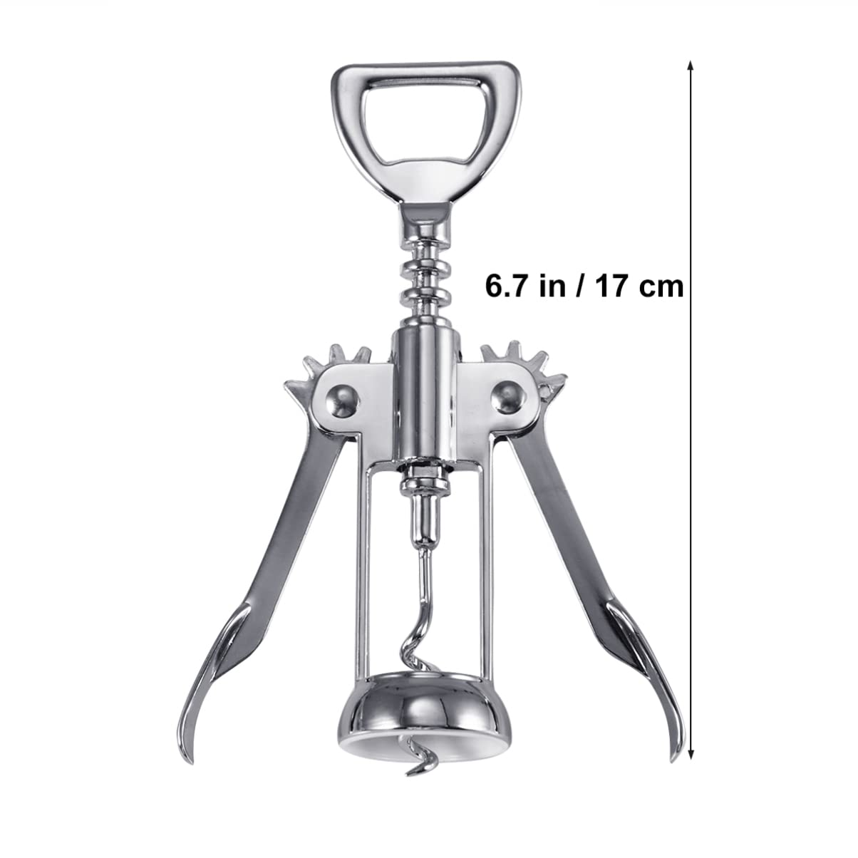 GRIRIW Wine Opener Silver Plated Wine Bottle Corkscrew 16cm Long Sleek Easy to Open