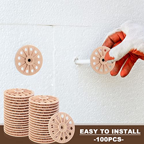 Load Spreading Plastic Washers 60Mm For Fixing And Supporting Polypropylene Washers For Screws Plastic Flat Washers For Rigid Foam Insulation Panels And Sheets, Brown (100 Pcs) #TOP3