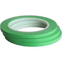 JINBING High-Temp Vinyl Fine Line Fineline Masking Tape Automotive Paint for Curves Green 1/4 inch x 3