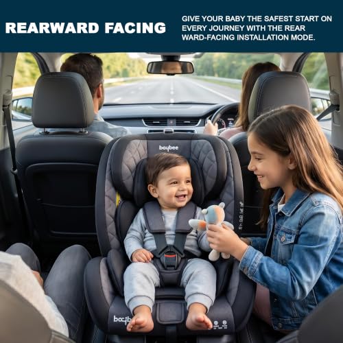 Image of Baybee Convertible Infant Car Seat for Baby 0 to 12 Years with 3 Position Recline, Headrest Height Adjustable | ECE R44 /04 Safety Certified | Travel Baby Car Seat for Toddlers Kids (Black)