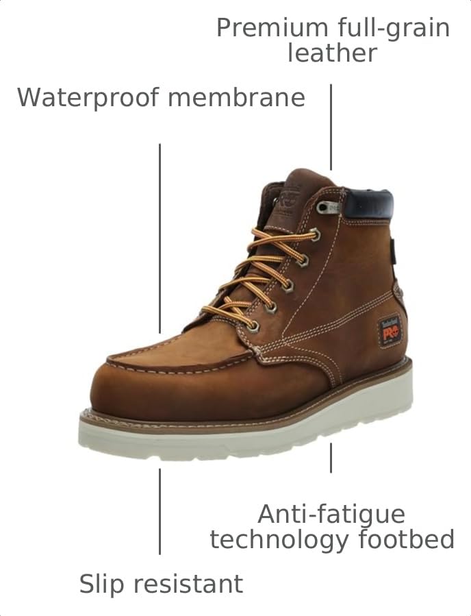 Image of Timberland PRO Men's Gridworks Wedge 6 Inch Moc Soft-toe Waterproof Industrial Work Boot