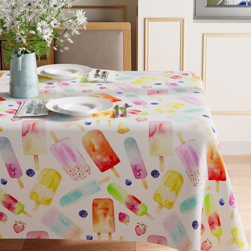 XCHI Summer Colorful Popsicle Square Tablecloth Decorations 60x60 Inch by XCHI - Used condition - Image 2