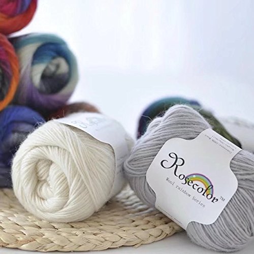 Celine Lin One Skein 100% Wool Rainbow Series Hand Knitting Yarn 50G,Multi-Colored13 #TOP4