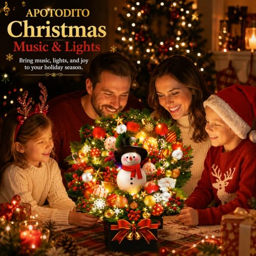 Image of APOTODITO Bouquet Christmas Cards with Lights and Music, Snowman Style