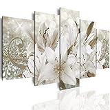 LUDUHU White Orchid Flowers Canvas Print - Abstract Floral Wall Art Painting Decor for Home Decoration Artwork Picture Bedroom (B,Oversize 40x20inch)