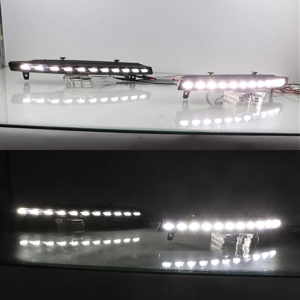 Luce di marcia diurna a LED per Q7 2010-2015, 6000K LED scansione paraurti anteriore DRL + indicatori di direzione gialli streamer