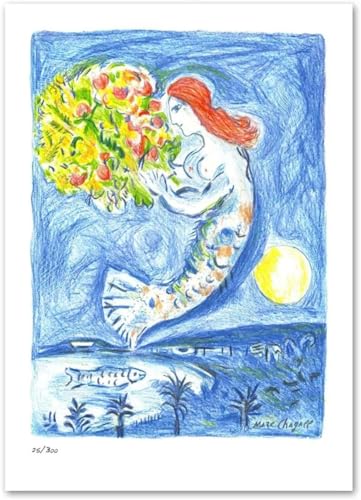 Marc Chagall La Baie des Anges tableau bleu salon pour une ambiance poétique