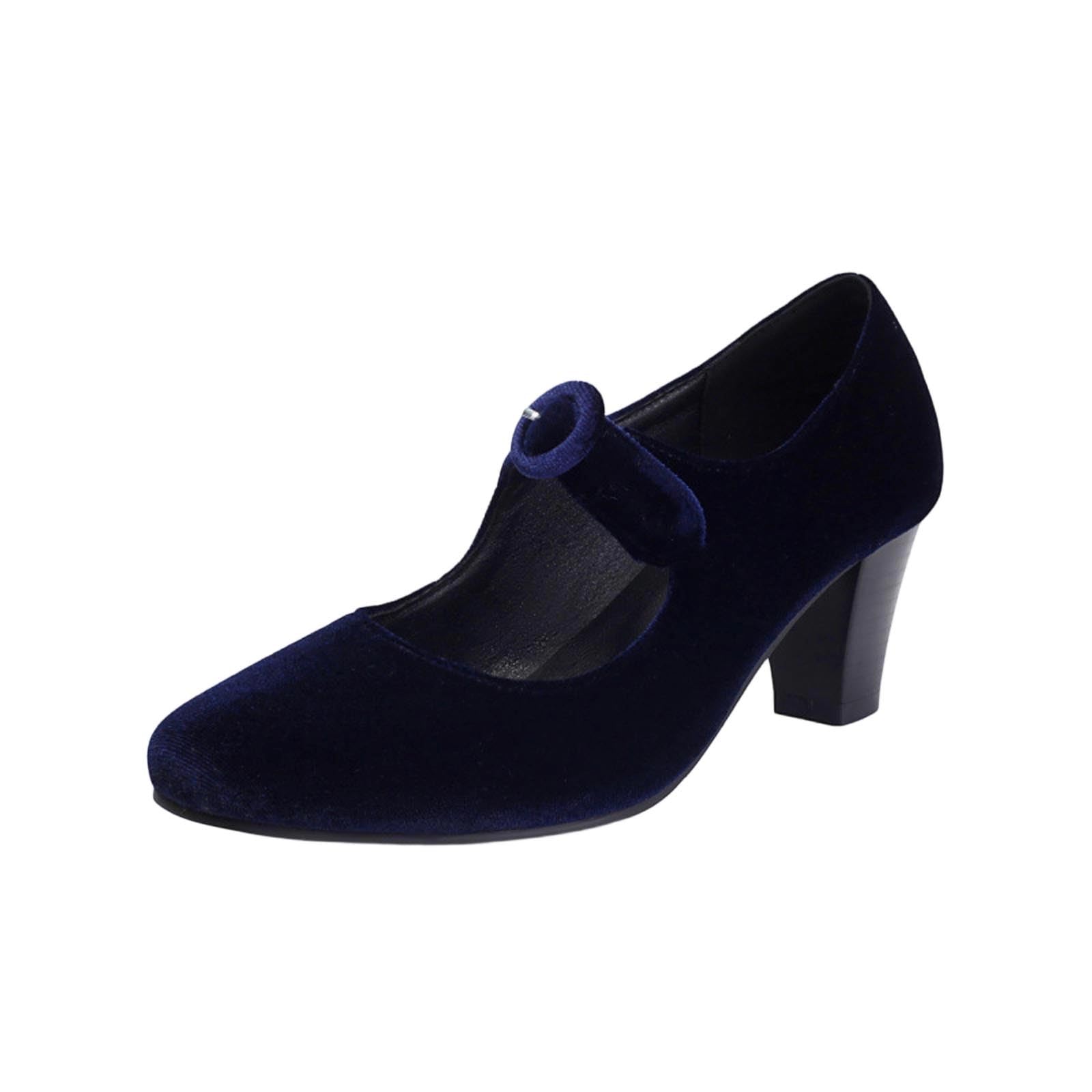 Zapatos de tacón alto para mujer, con pies anchos, elegantes, para traje regional, zapatos de novia, zapatos de tacón cerrados cómodos, con tiras tirolés, Oktoberfest, fiestas, bailes