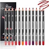 Aseawave Lip Liner Pencil, 12 pcs High Pigmented Creamy Matte Lip Liner Set, Girls and Women Lipstick Pen Lip Makeup Gift Sets for Daily/Travel/Party/Work