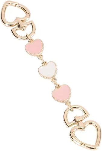 Miniatura 2 de LOHGOU Correa de cadena para monedero, con dije de corazón, bolso de mano, cadena corta, extensor de correa de hombro (2 unidades, rojo, blanco,