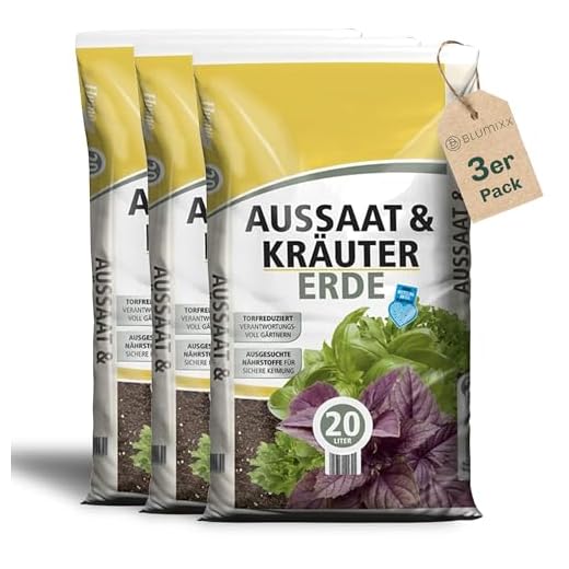 Aussaaterde 3 x 20 Liter für Pflanzen Blumen und Kräuter optimale Versorgung durch perfekte Zusammensetzung Kräutererde (60 Liter)