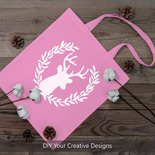 Topdesign 6-Pack Economical 16"X15" Baby Pink Cotton Tote Bag, Lightweight Medium Reusable Grocery Shopping Cloth Bags, Suitable For Diy, Advertising, Promotion, Gift, Activity #TOP2