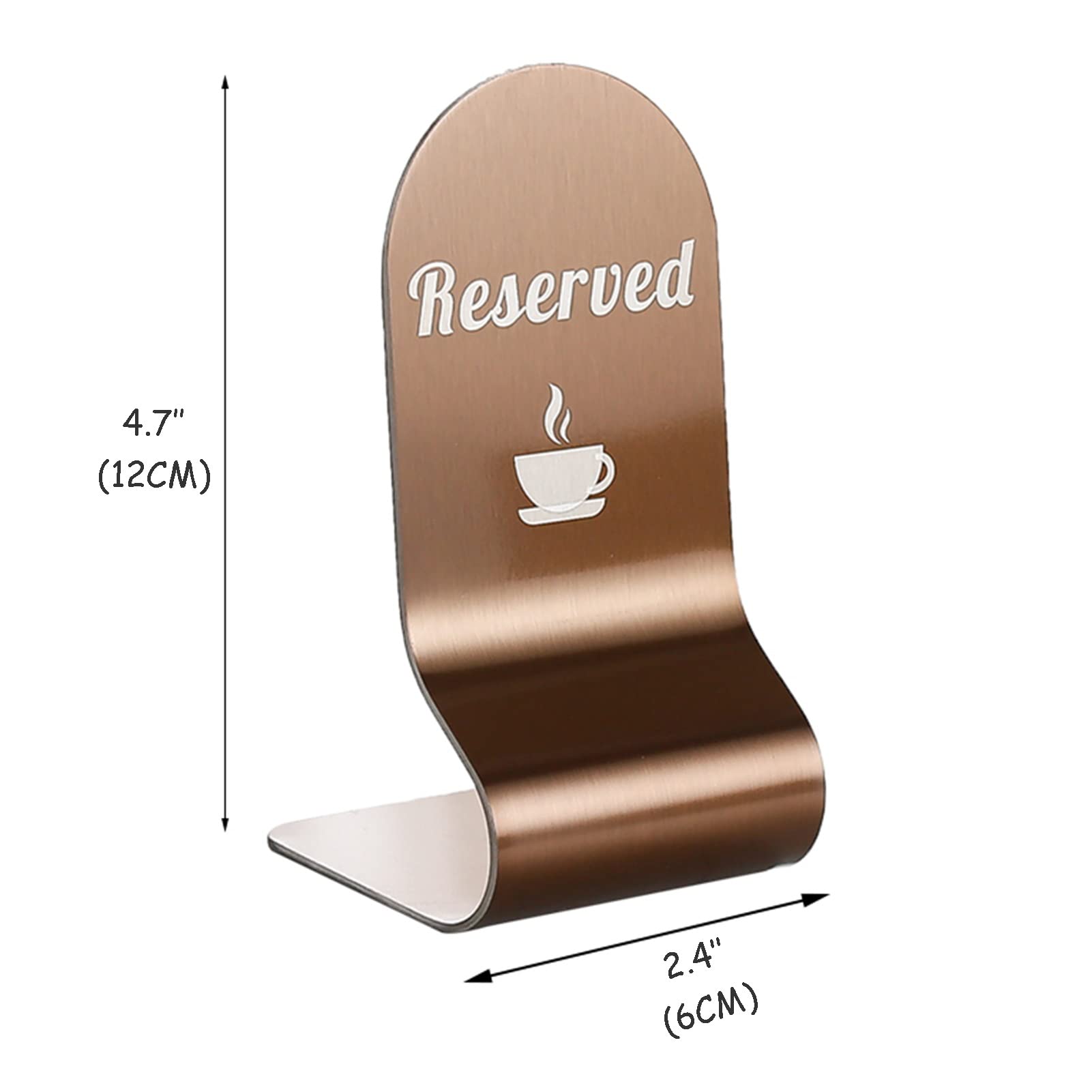 Letreros de Mesa Placa de Letrero de Escritorio reservada de Acero Inoxidable para Bar, Restaurante, Oficina, hoteles, cafeterías (Paquete de 10,20) (tamaño: Gold_Reservedx10)