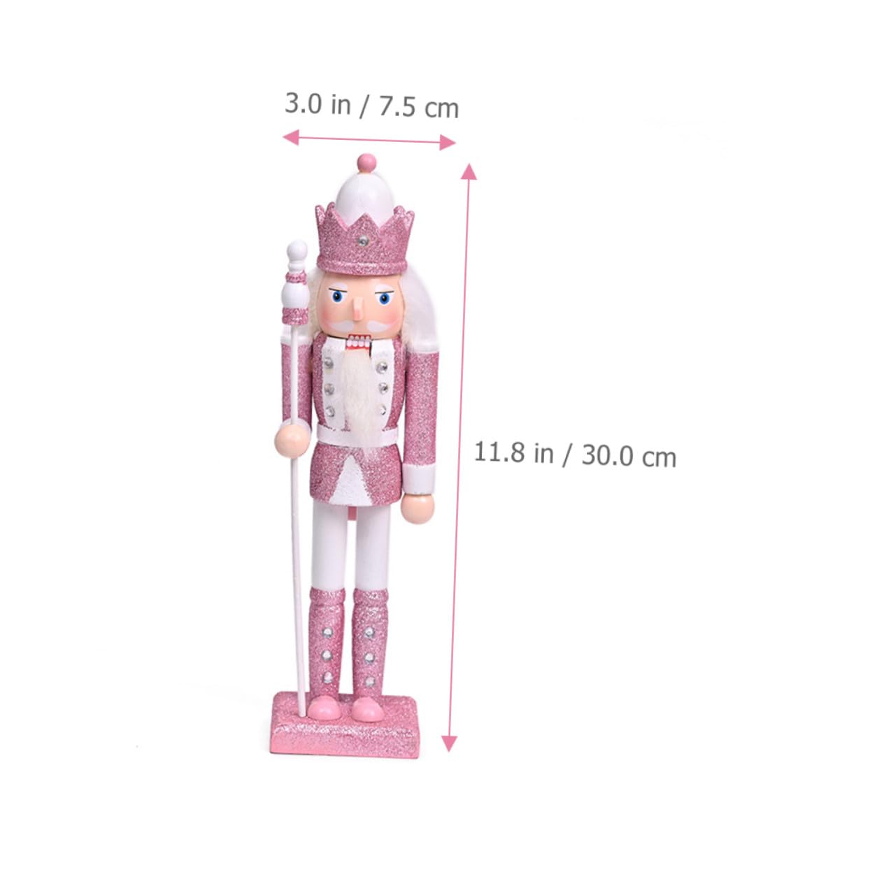 4 Sztuki Drewnianych Różowych Dekoracji Świątecznych Nutcracker Ozdoby Stołowe i Zawieszki Choinkę dla Nastoletnich Dziewcząt Dodające Uroku i Świątecznej Atmosfery