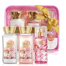 Beautifier Life Bath and Body Gift Set for Women and Girls,Rose 3PCS Set - Shower Gel,Body Lotion,Body Mist,Personal Portable Body Care Travel Set,Home Spa Set for Birthday Mothers Day Gifts for Her