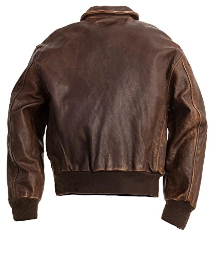 Men’s A-2 Aviator Air Force Pilot Leather Jacket- Aviator A2 Flight Bomber Jacket-Distressed Brown Leather Jacket Men.2