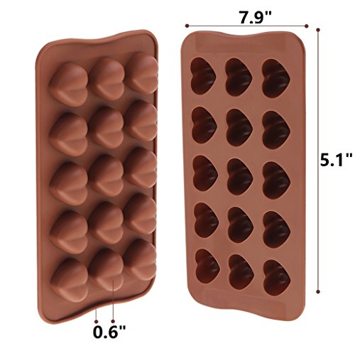 قوالب سيليكون بتصميم قلوب صغيرة للحلوى والشوكولاتة والصابون والبودينج، قوالب غير لاصقة من السيليكون للخبز وصينية مكعبات الثلج للفريزر (اشكال متنوعه))