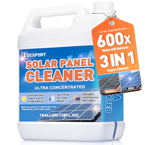 Teexpert Solar Panel Cleaner (1Gallon Makes 600 Gallons), Ultra Concentrated Glass & Solar Panel...