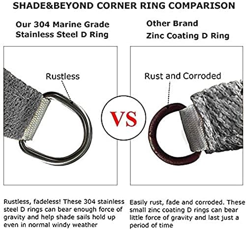Shade&Beyond Sun Shade Sail 10'x15' Triangle Sail Shade Canopy for Patio UV Block for Outdoor Facility and Activities Dark Grey