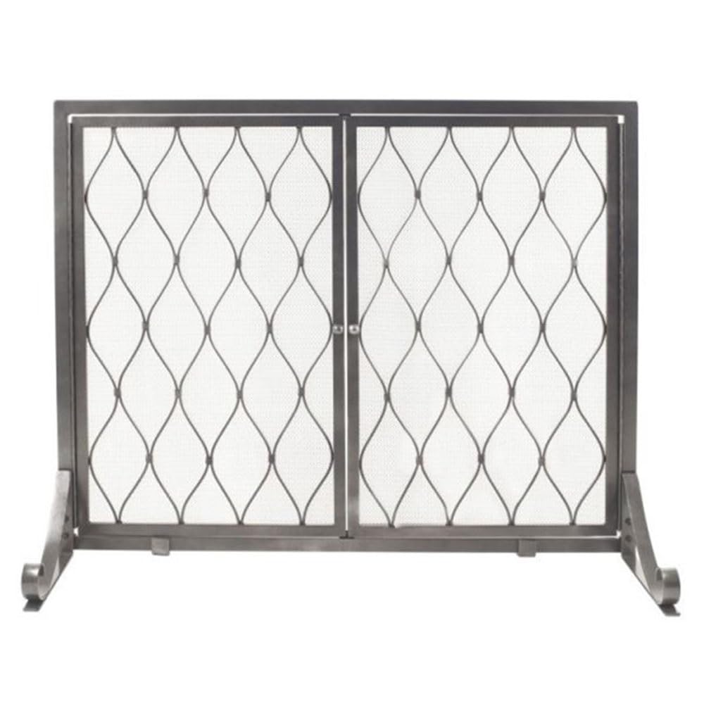 fireplace cover Beautiful Metal Wrought Fireplace Screen Home Floor Standing Hollow out Partition Fireproof Guardrail