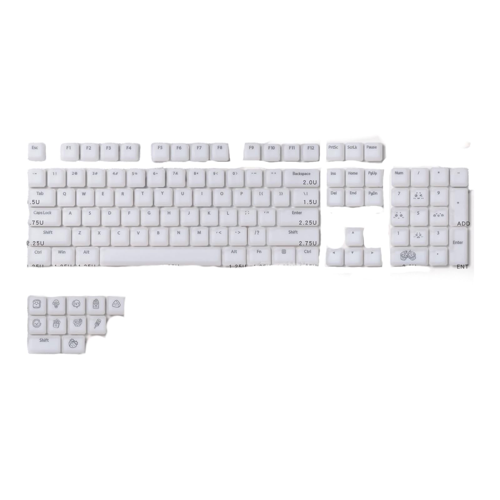 115 klawiszy, żelowe, puddingi, oryginalny profil, tworzywo ABS, silikonowe, półprzezroczyste, do klawiatur mechanicznych, oryginalny profil, dla mechanicznych graczy, podświetlane klawisze