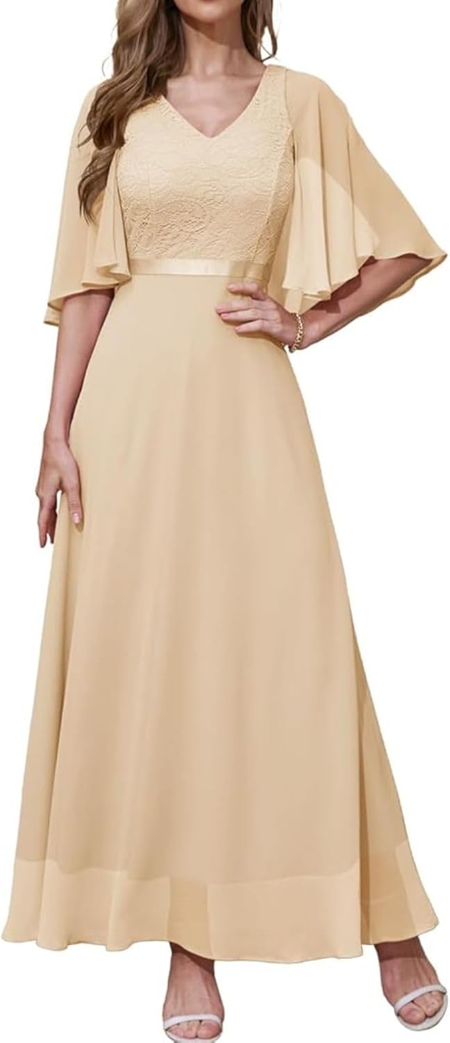 Vestido formal de oto o dresstells para mujer madre de la novia invitada a la boda capa manga vestidos de dama de honor vestidos de noche