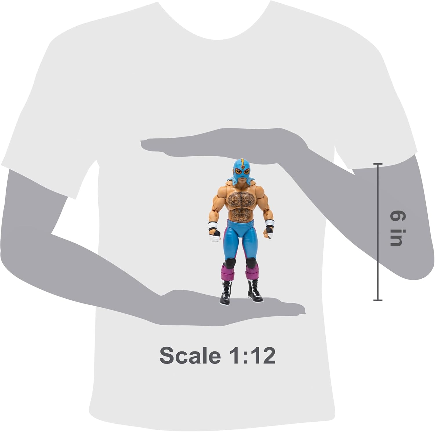 Boss Fight Studio Konnan, Legends of Lucha Libre Premium Collectible Action Figure – Highly Articulated Figurine with Accessories Including Microphone, Interchangeable Hands, and Alternate Mask – 1:12