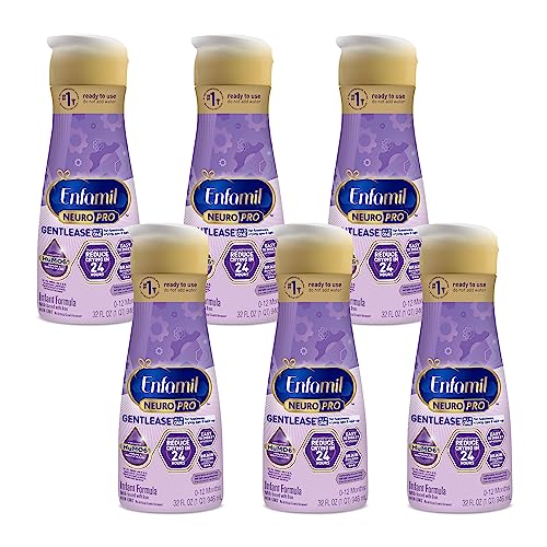 Image of Enfamil NeuroPro Gentlease Baby Formula, Infant Formula Nutrition, Brain and Immune Support with DHA, Proven to Reduce Fussiness, Crying, Gas and Spit-up in 24 Hours, Liquid Bottle, 32 Oz, 6 Count