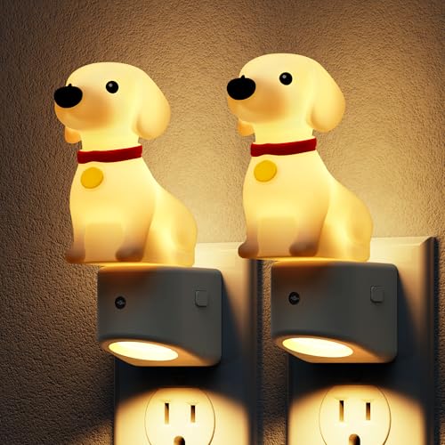 Image of L LOHAS LED Night Light for Kids,3D Cute Puppy Night Lights,Dachshund with Dusk to Dawn Sensor, RGB+Soft White 3000K,Dog Night Light,Birthday Gift Nightlight for Kids, Room Decor,2Pack